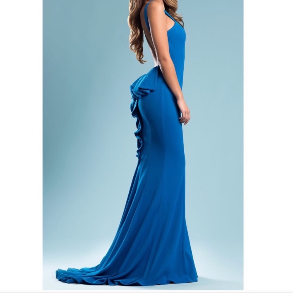 Jovani Ruffle Back Prom Dress